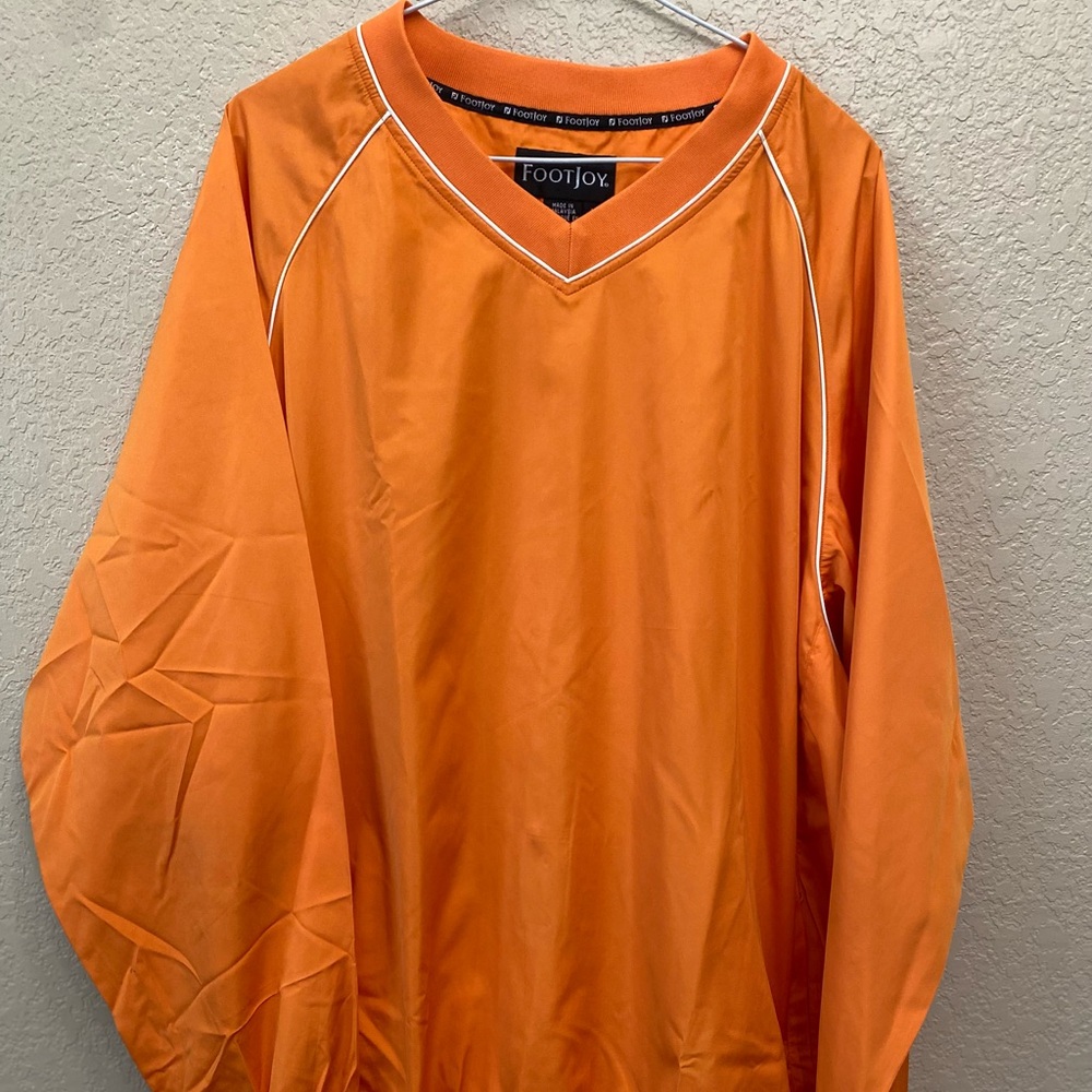 FootJoy Bright Orange V-Neck Pullover
